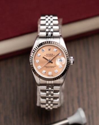 rabljena vintage ura rolex lady datejst 26 salmon dial z diamanti